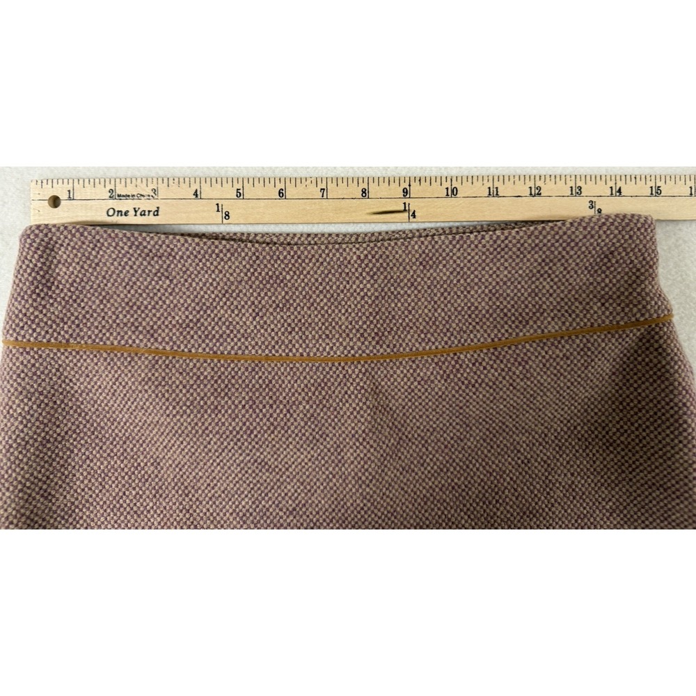 Vintage Skirt Tweed Wool Cashmere Classic Old Money 80s Academia Sz 6 Pink Mauve - Picture 10 of 12